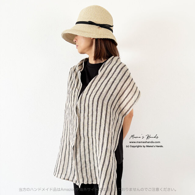 エバゴス　　リトアニアリネン手織りストール　GREEN エバゴス リトアニアリネン手織りストール GREEN