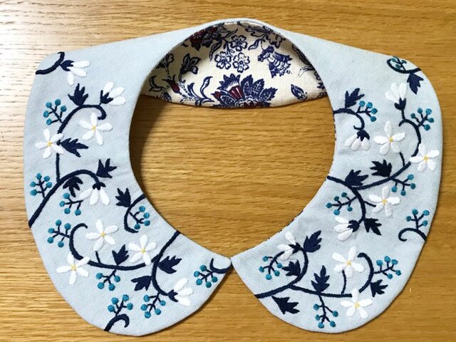 手刺繍の襟 手刺繍つけ襟（珈琲豆） | iichi 日々の暮らしを心地よくする