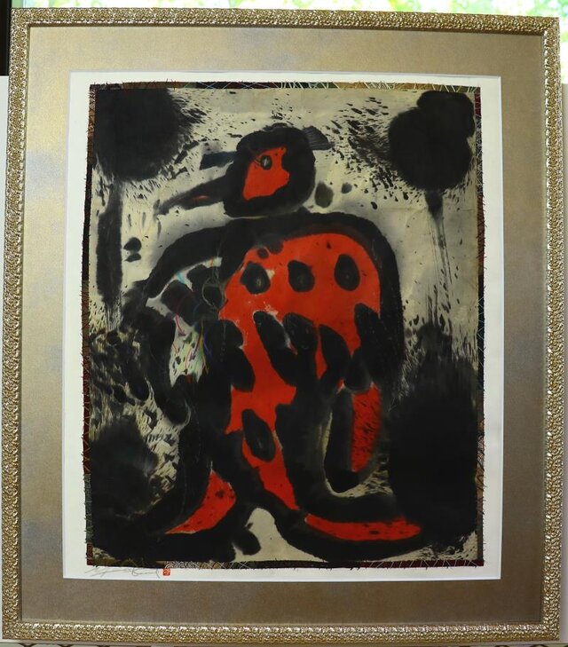 水墨画/ 彩墨画/ 墨の世界 / 赤の天使 /アート作品 / contemporary art / Red Angelの画像1枚目