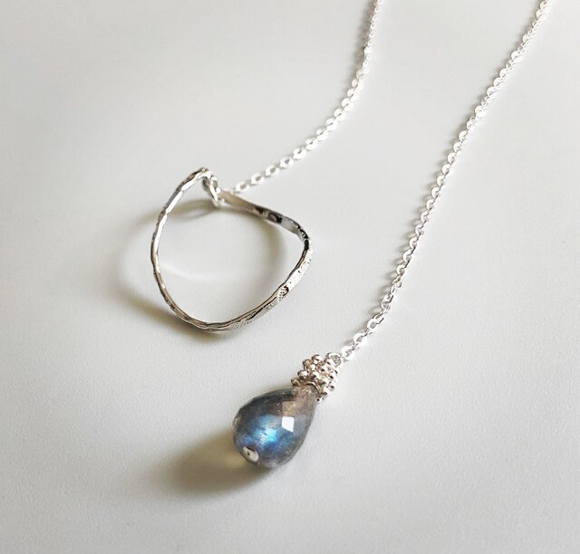 labradorite*silver necklaceの画像1枚目