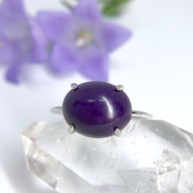 天然スギライトリング3.46ct 13.5号☆アリゾナ州産の原石から磨きましたの画像1枚目