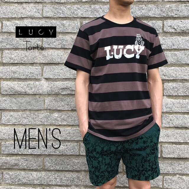 《Men’s》ロゴ ボーダーTee【CHACOAL GRAY×BLACK】の画像1枚目