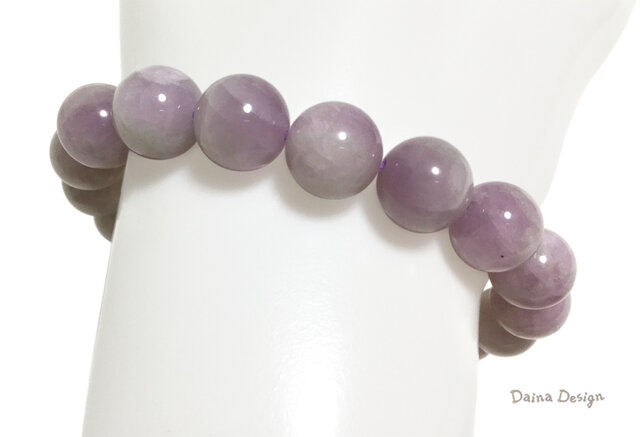 クンツァイト ブレスレット 9月誕生石 紫 ピンク 大粒 天然石