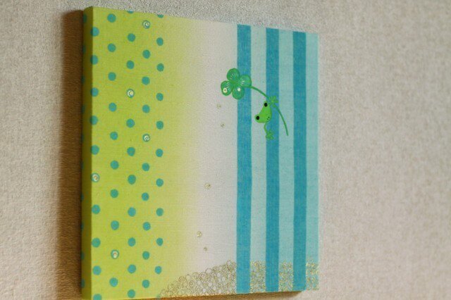 手染め 絹紬パネル 「 happy drops 」 の画像1枚目