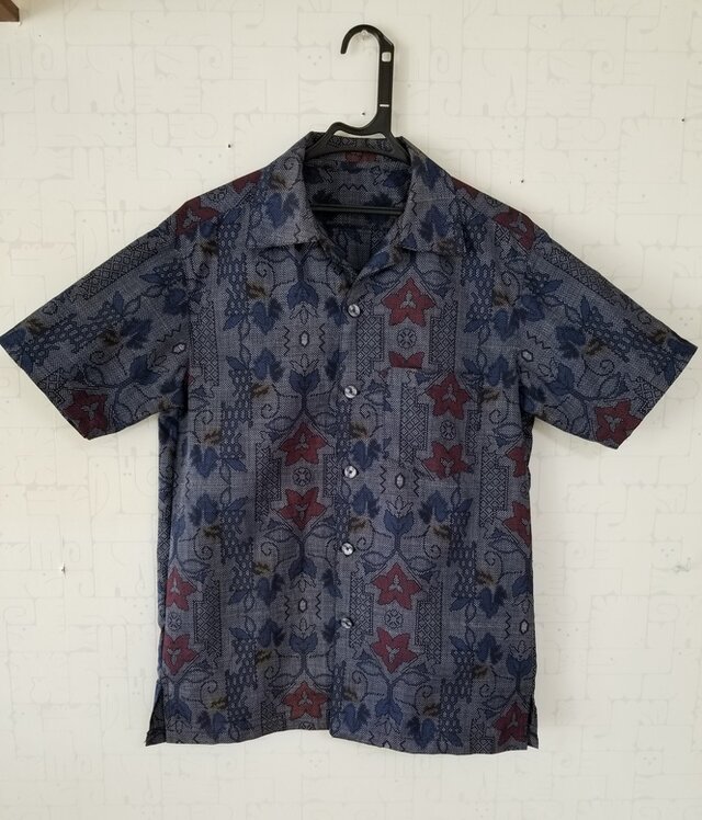 大島紬リメイク紳士シャツ | iichi ハンドメイド・クラフト作品・手仕事品の通販