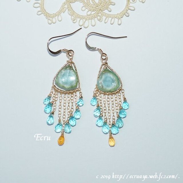 *impayable*パライバウォーターメロントルマリンのピアス