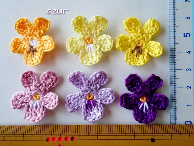 スミレの花のモチーフ・5枚 | iichi 日々の暮らしを心地よくする