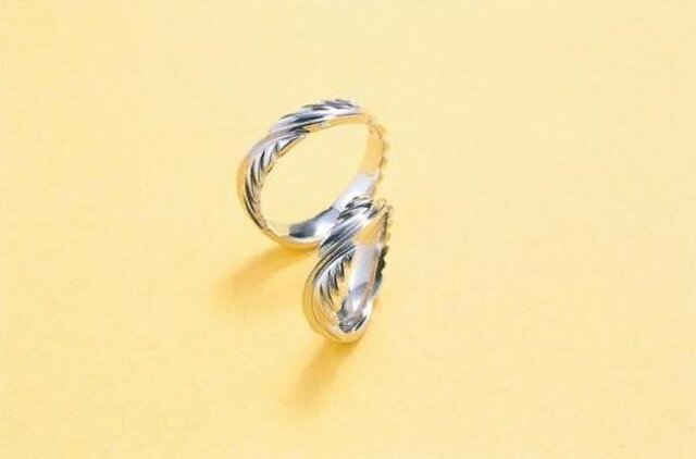 ハンドメイド結婚指輪☆Eagle Feather~イーグルの羽の画像1枚目