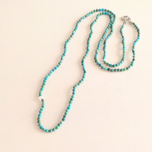 ターコイズシルクコードノットネックレス