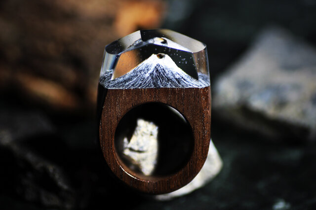【送料無料】Fuji～Resin Wood Ring～の画像1枚目