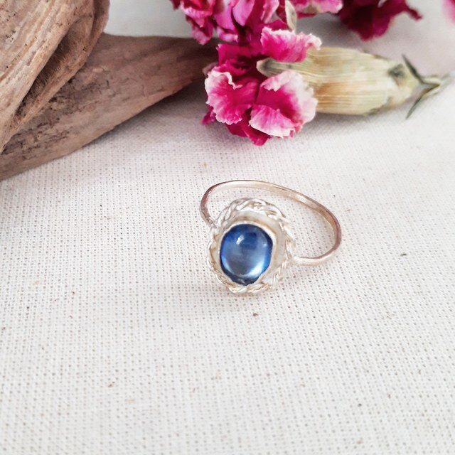 12号【silver925】小粒 kyanite ring