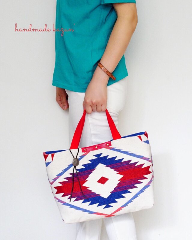 一点もの！オルテガ柄（チマヨ柄）のA4サイズトートバッグ