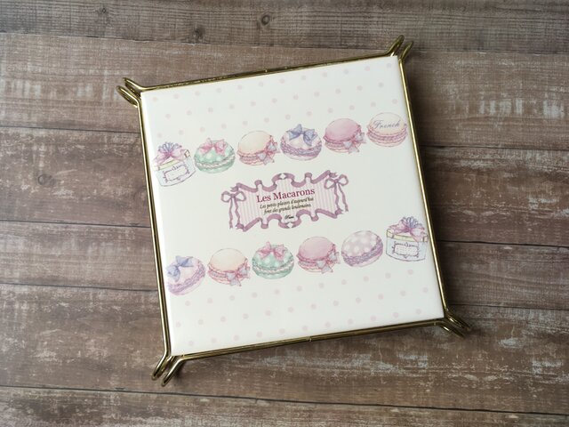 名入れ可!マカロン 金具つき鍋敷きの画像1枚目