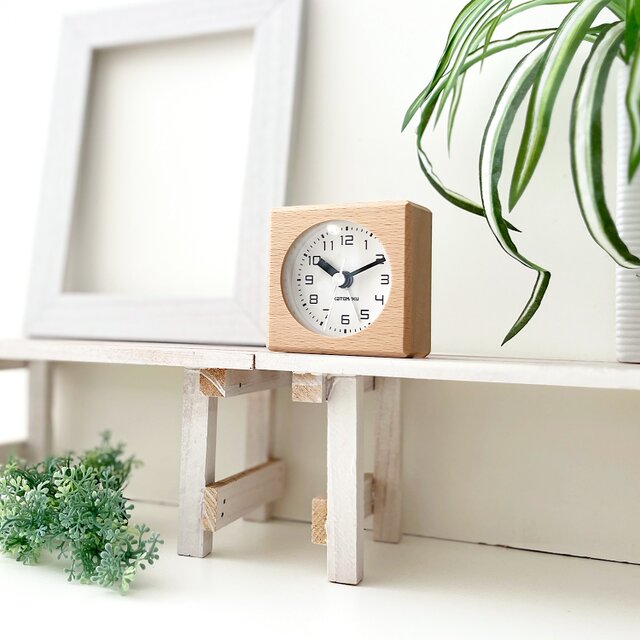 KATOMOKU alarm clock 7 ナチュラル km-99NA 目覚まし時計 木製 小さい