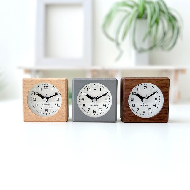 KATOMOKU アラーム時計 未使用 元値➖1000円‼️ KATOMOKU alarm clock 7 ナチュラル km-99NA 目覚まし時計 木製 小さい