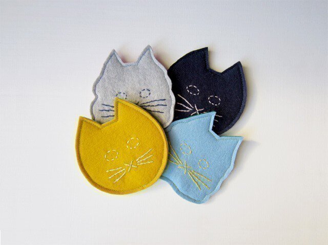 再々販 >> パンケ！ フェルト・コースター [ねこセットA