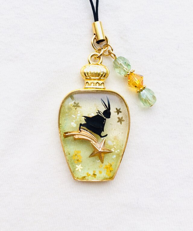 香水瓶ストラップ （うさぎ旅:流星）