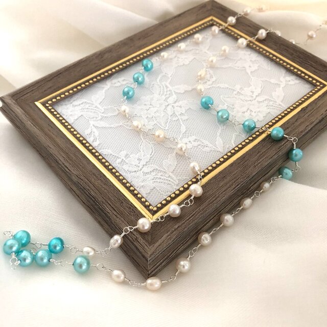 Mint パール ロングネックレス