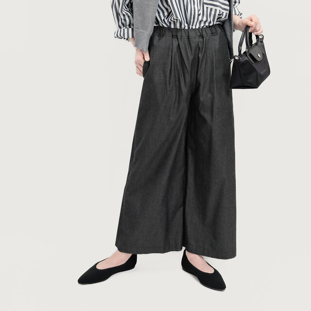 岡山デニム 頼れる黒 ワイドパンツ ●VIOLA-WP●