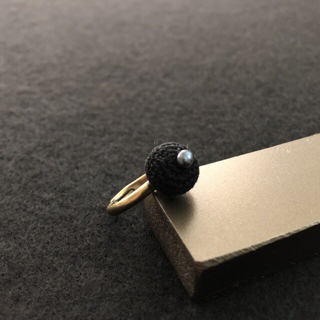 リング / black 淡水パールの画像1枚目