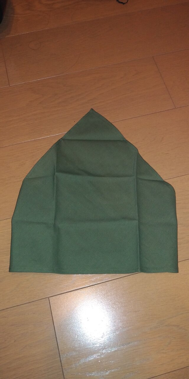 ハンドメイド 大人用三角巾 カーキ無地の画像1枚目