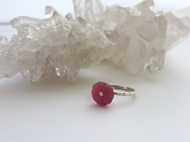 再販＊ピンクサファイア＊サファイヤ＊Silver Point Ring＊シルバー