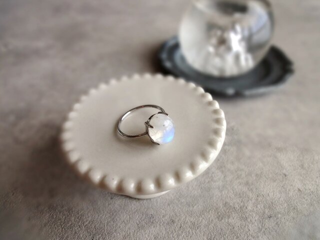 天然石の指輪 □ シンプルオーバル Silver925 □ レインボー