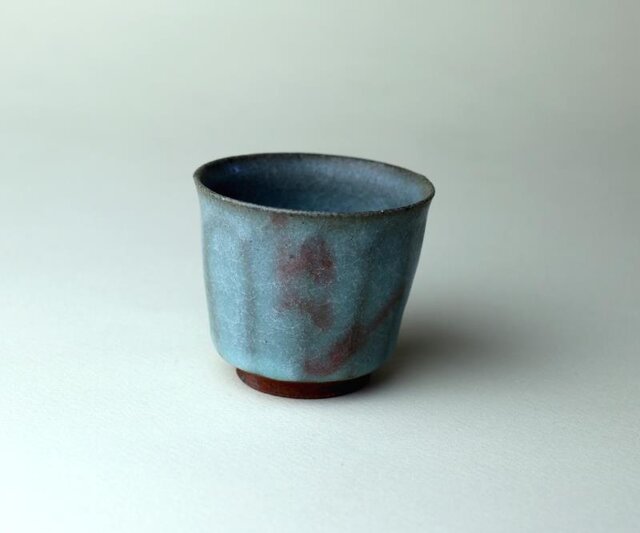 青磁の酒器/青い器/茶器/茶道/茶道具/珍しい器/大人の器の世界/陶器/ 陶芸家 池田幸蓮の画像1枚目