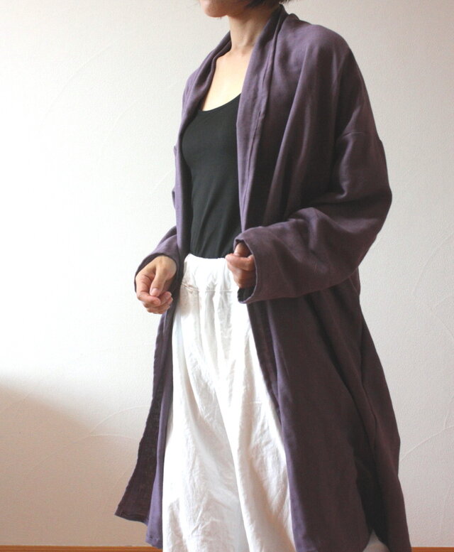 ダブルガーゼの羽織ロングカーデ