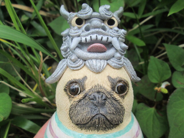 シーサー被ってみたよ☆フレンチブルドッグ③ | iichi 日々の暮らしを