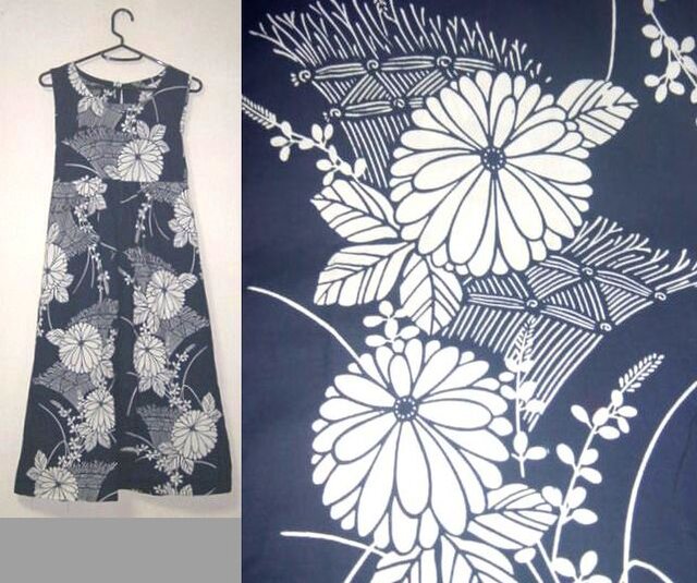 Sold Out浴衣リメイク♪菊が素敵な浴衣チュニックワンピース 