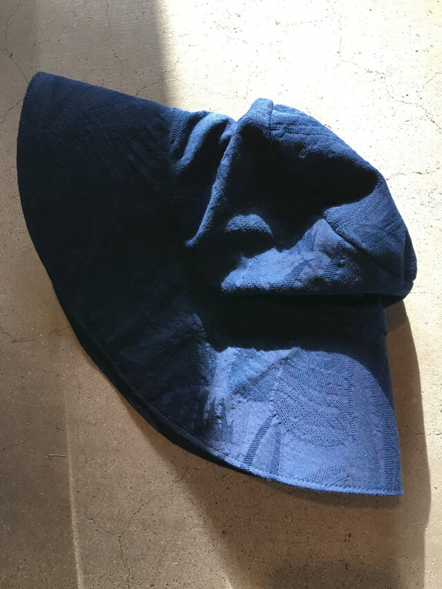 Organic Cotton 日よけ帽子【藍染ジャガード】の画像1枚目