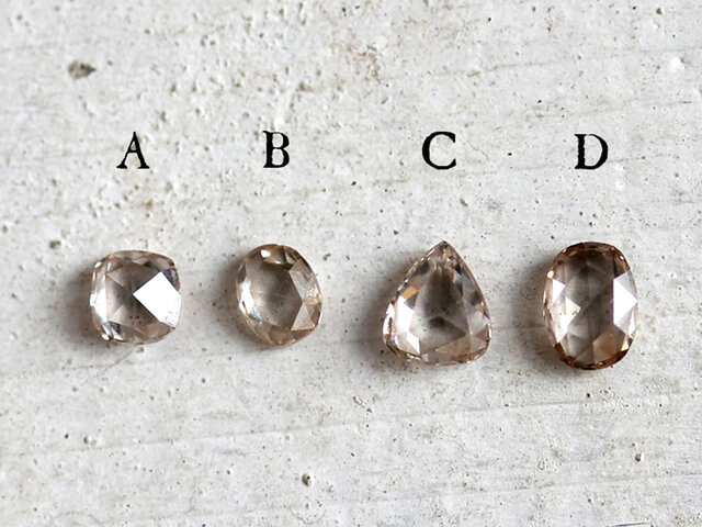 K18 ペアシェイプ ローズカット ダイヤモンド リング 0.51ctサイズは13号です