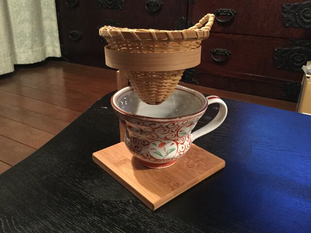 竹かごドリッパースタンドの画像1枚目