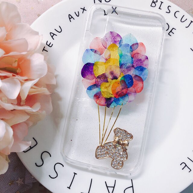 ケース 押し花 アイフォン 多機種対応 スマホケース iPhoneX/XSMAX/XR/7/8/ Xperia Galaxyの画像1枚目