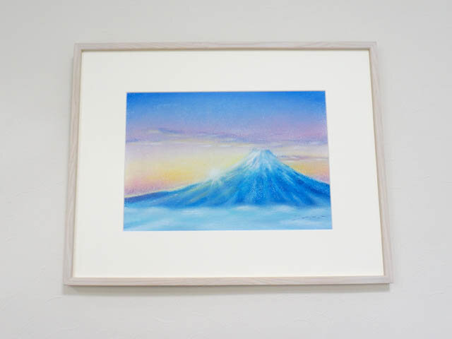 パステル画 初日の出の富士の画像1枚目