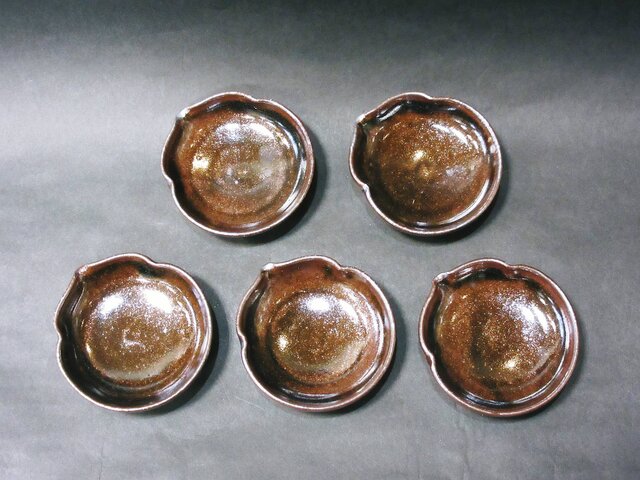ひょうたん豆皿(天目)の画像1枚目
