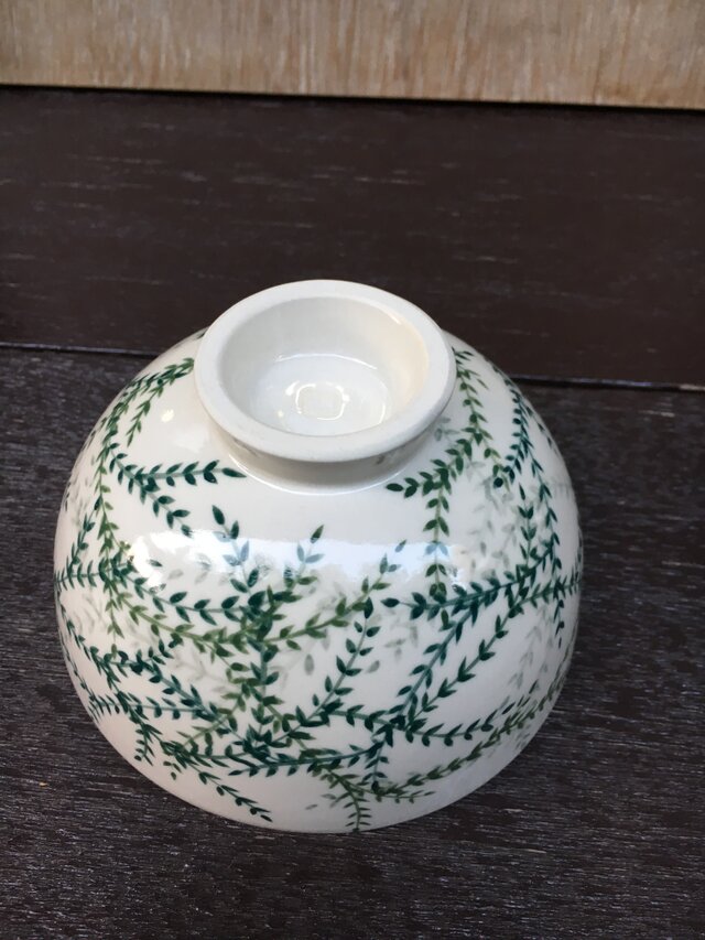 ご飯茶碗 グリーン蔦