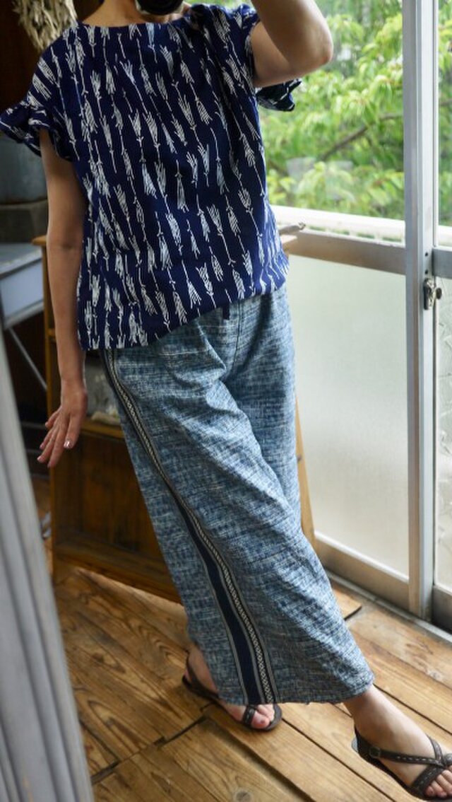 着物紬からパンツ | iichi ハンドメイド・クラフト作品・手仕事品の通販