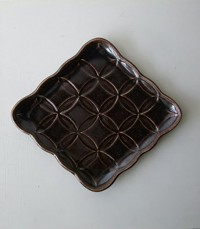 綾series/綾果(ayaka)皿 Lsize (chocolate)の画像1枚目