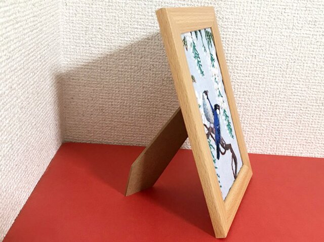 手刺繍浮世絵フレーム＊小原古邨「藤に文鳥」 | iichi 日々の暮らしを