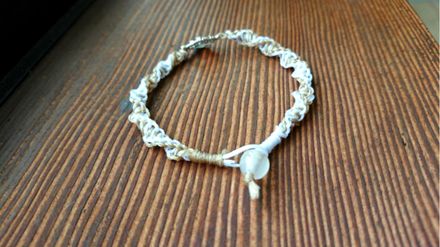 マクラメブレス 079】アメジストのマクラメ編みブレスレット ブレスレット 楓