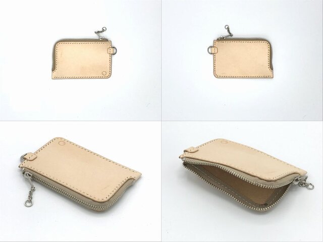 ヌメ革 コインケース 生成り ナチュラル 革財布