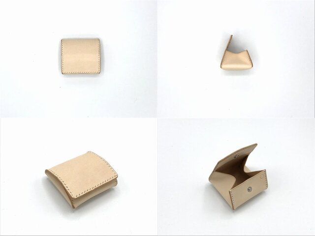 BOX型コインケース/ボックス型小銭入れ ヌメ革：ナチュラル