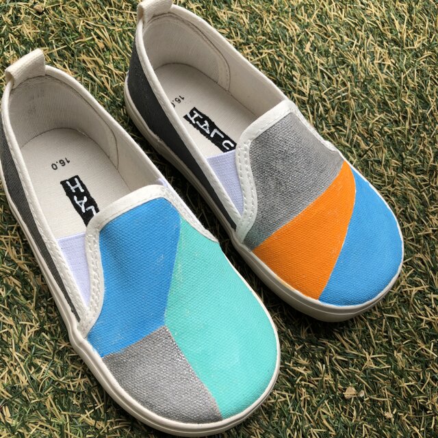 キッズペイントスリッポン「pastel geometric」の画像1枚目