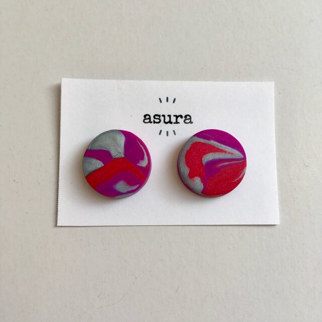 マーブル模様のピアス/イヤリングの画像1枚目