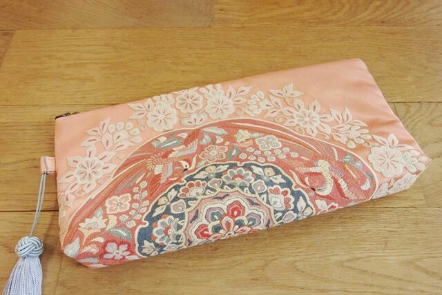 帯地のクラッチバッグ(相良刺繍)の画像1枚目