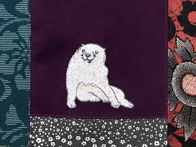手刺繍日本画バッグ 長沢芦雪 白象黒牛図屏風 の犬 Iichi ハンドメイド クラフト作品 手仕事品の通販