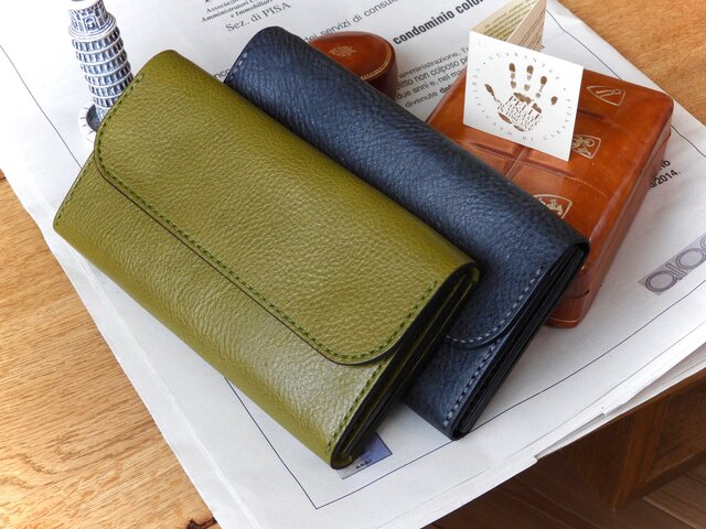 【チー】ロングウォレット三つ折り長財布HORWEEN×イタリア\"マレンマ\" チー】ロングウォレット三つ折り長財布HORWEEN×イタリア