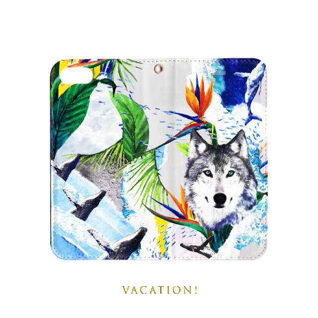 ★手帳型ケース★イケメン狼くん Aくんver Vacation!  iPhone16e〜選択可能 iPhone ケース